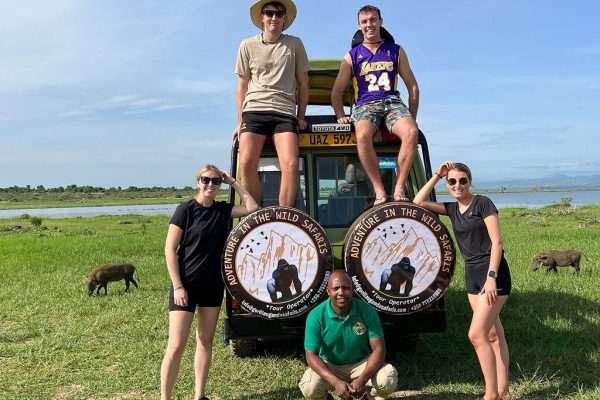 Adventure in the Wild Safaris vehicle on a wildlife tour in Uganda.