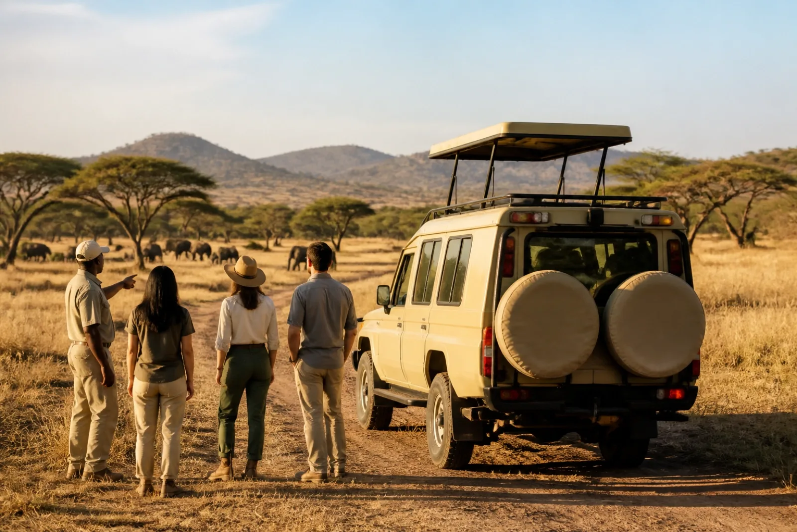 Game drive on an African safari
