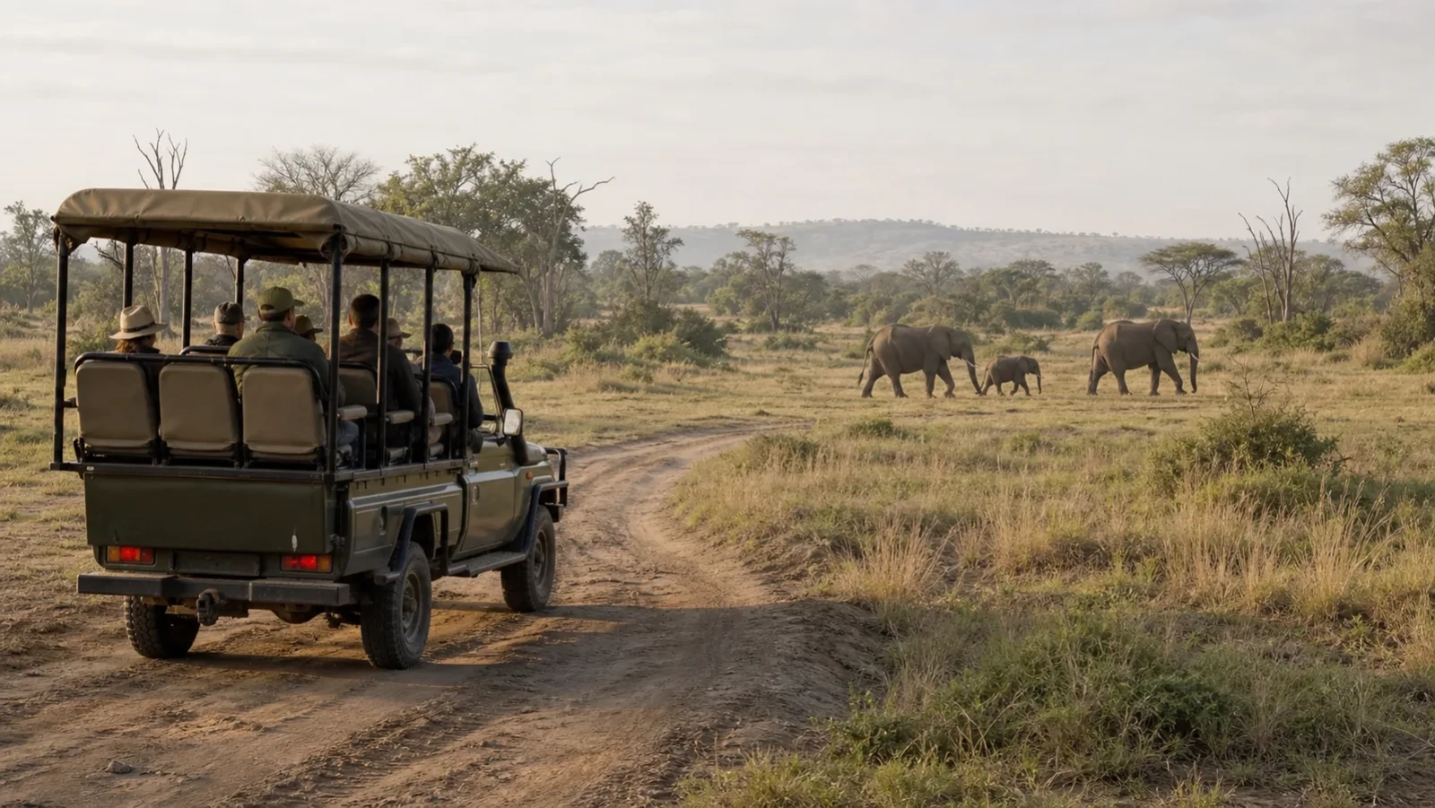 Game drive on an African safari