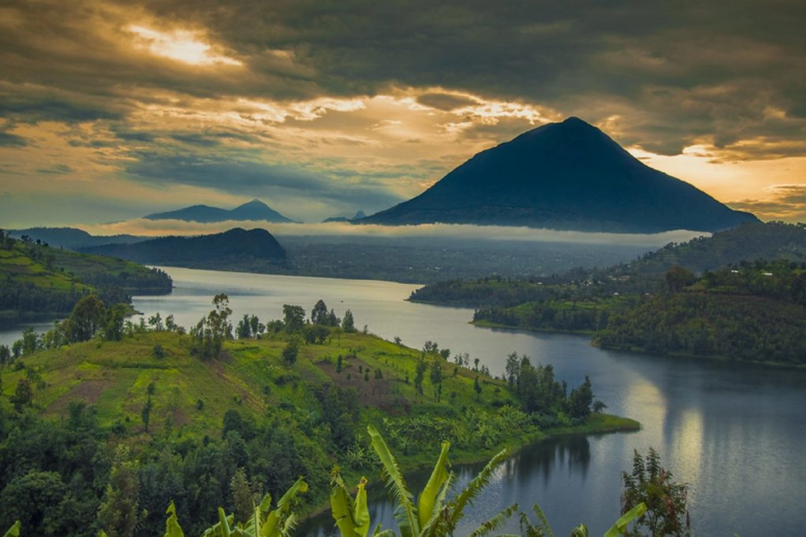 Tourists trekking gorillas in Mgahinga
